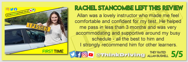 Harry Parsonage Wrote this awesome review of allan bushell driving instructor from Sandhurst & Camberley