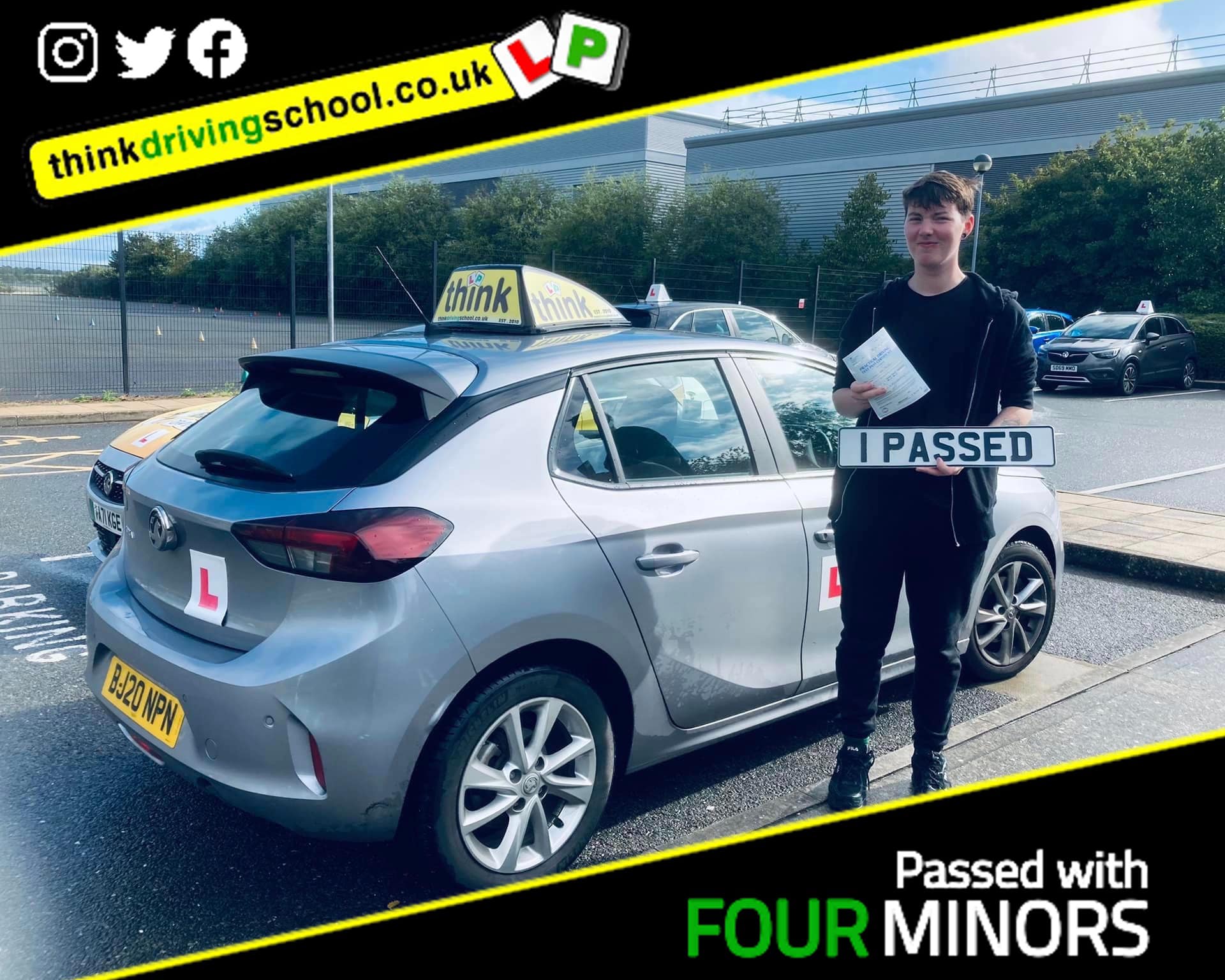 Driving School Hampshire pass Photo Passed with think driving school August 2023 and left this 5 star review