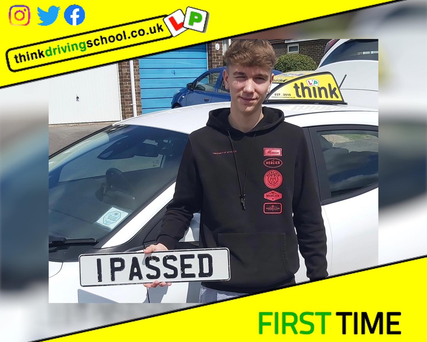 Driving School Hampshire pass Photo Passed with think driving school August 2023 and left this 5 star review