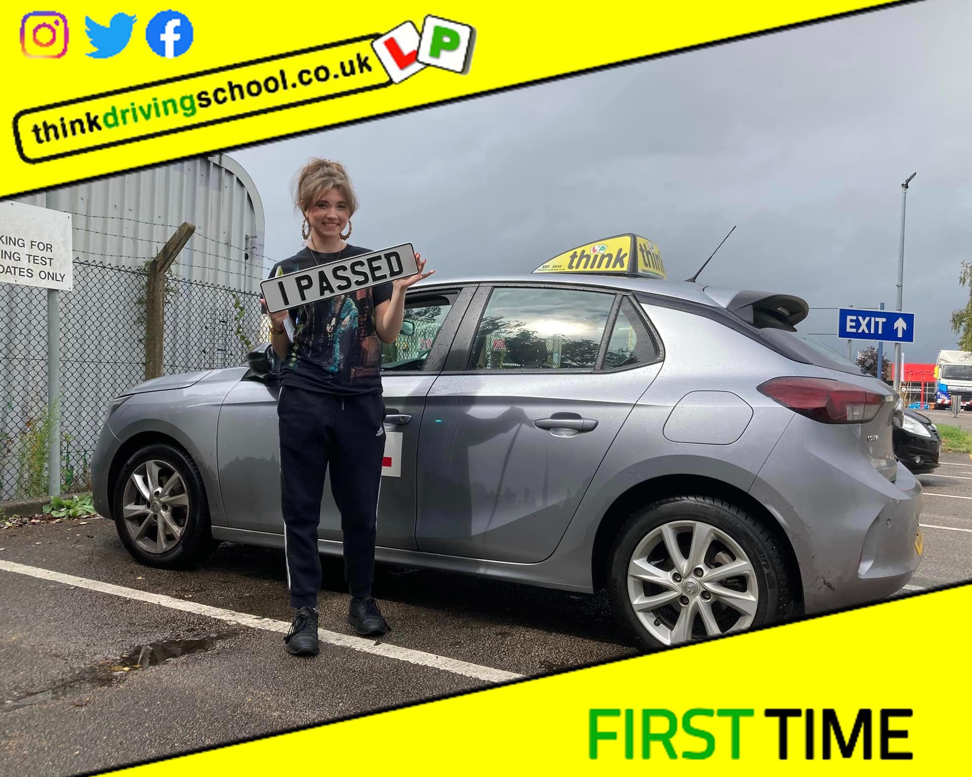 Driving School Hampshire pass Photo Passed with think driving school August 2023 and left this 5 star review