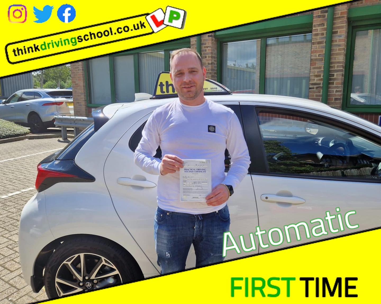 Driving School Hampshire pass Photo Passed with think driving school August 2023 and left this 5 star review