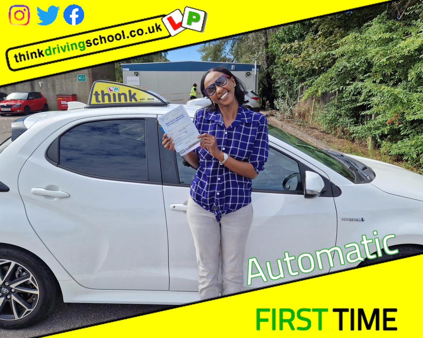 Driving School Hampshire pass Photo Passed with think driving school August 2023 and left this 5 star review