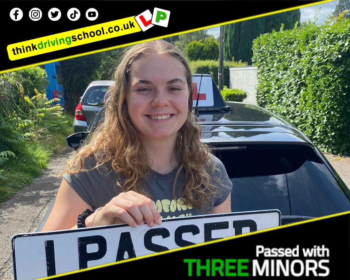 Driving School Hampshire pass Photo Passed with think driving school August 2024 and left this 5 star review