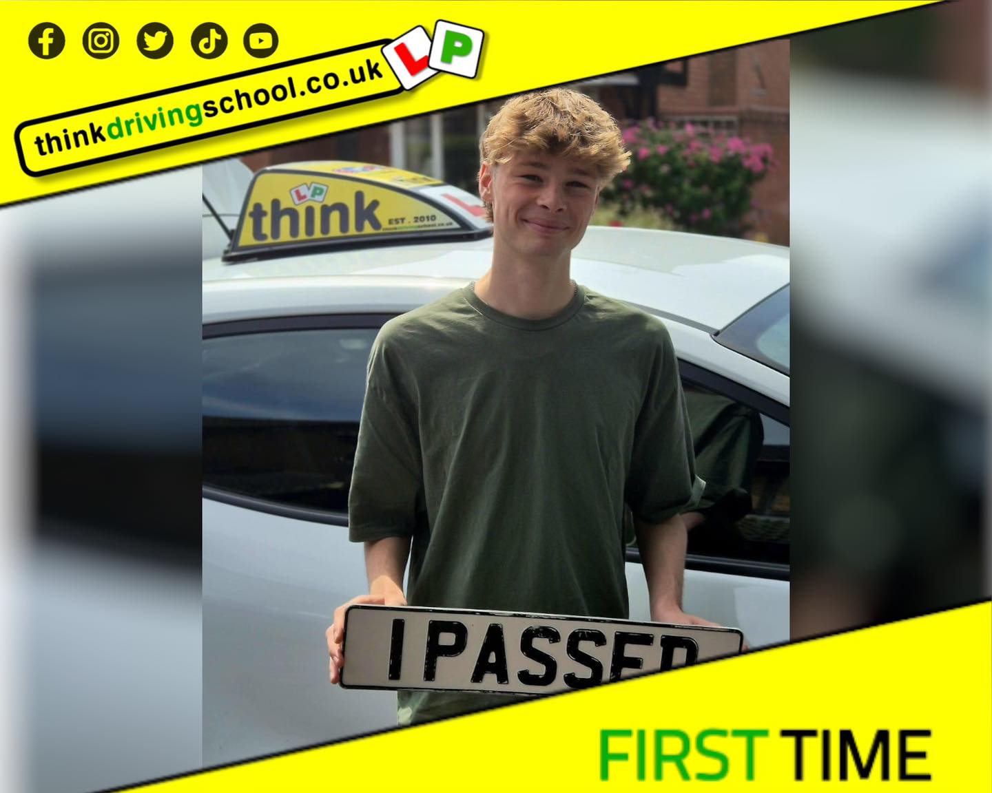 Driving School Hampshire pass Photo Passed with think driving school August 2024 and left this 5 star review