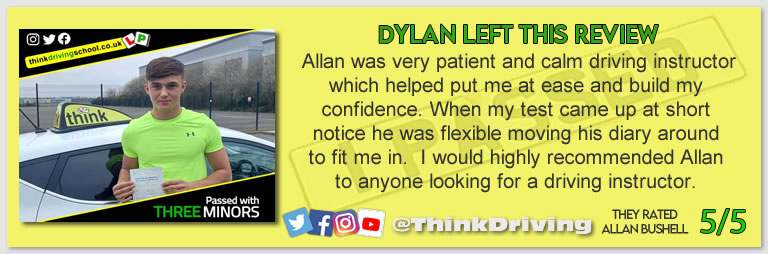 Harry Parsonage Wrote this awesome review of allan bushell driving instructor from Sandhurst & Camberley