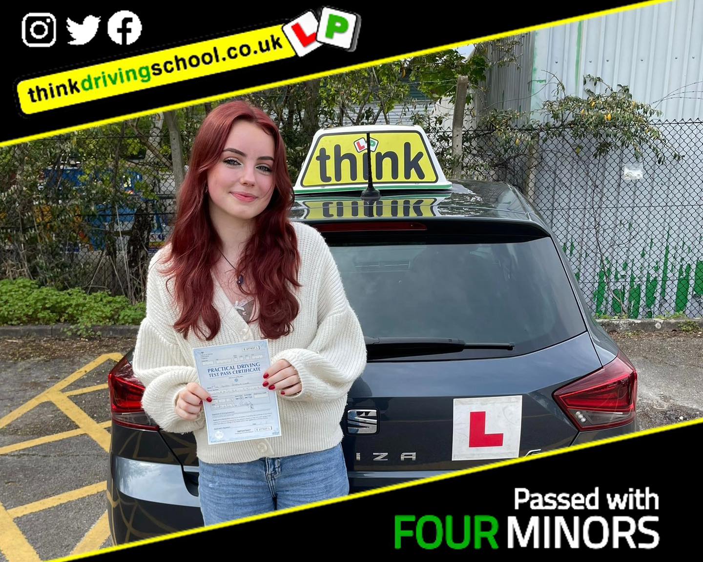 Driving School Hampshire pass Photo Passed with think driving school November 2022 and left this 5 star review