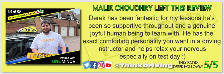 Passed with think driving school August 2022 and left this 5 star review
