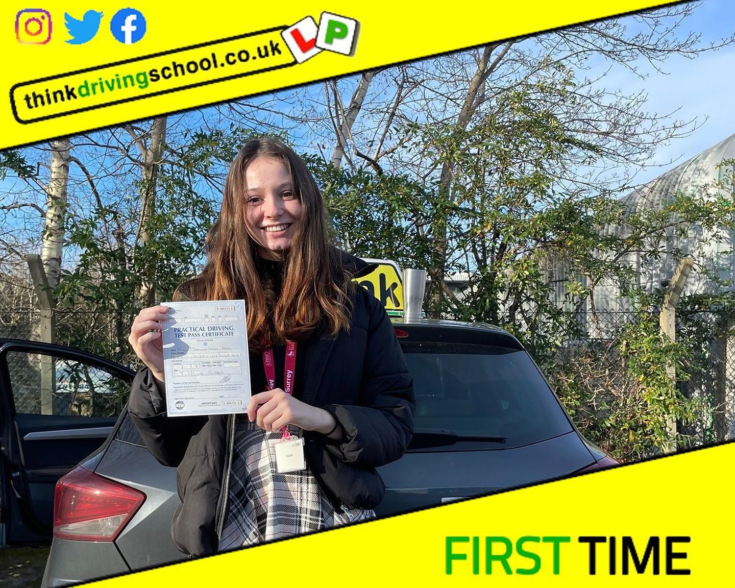 Passed with think driving school December 2021 and left this 5 star review
