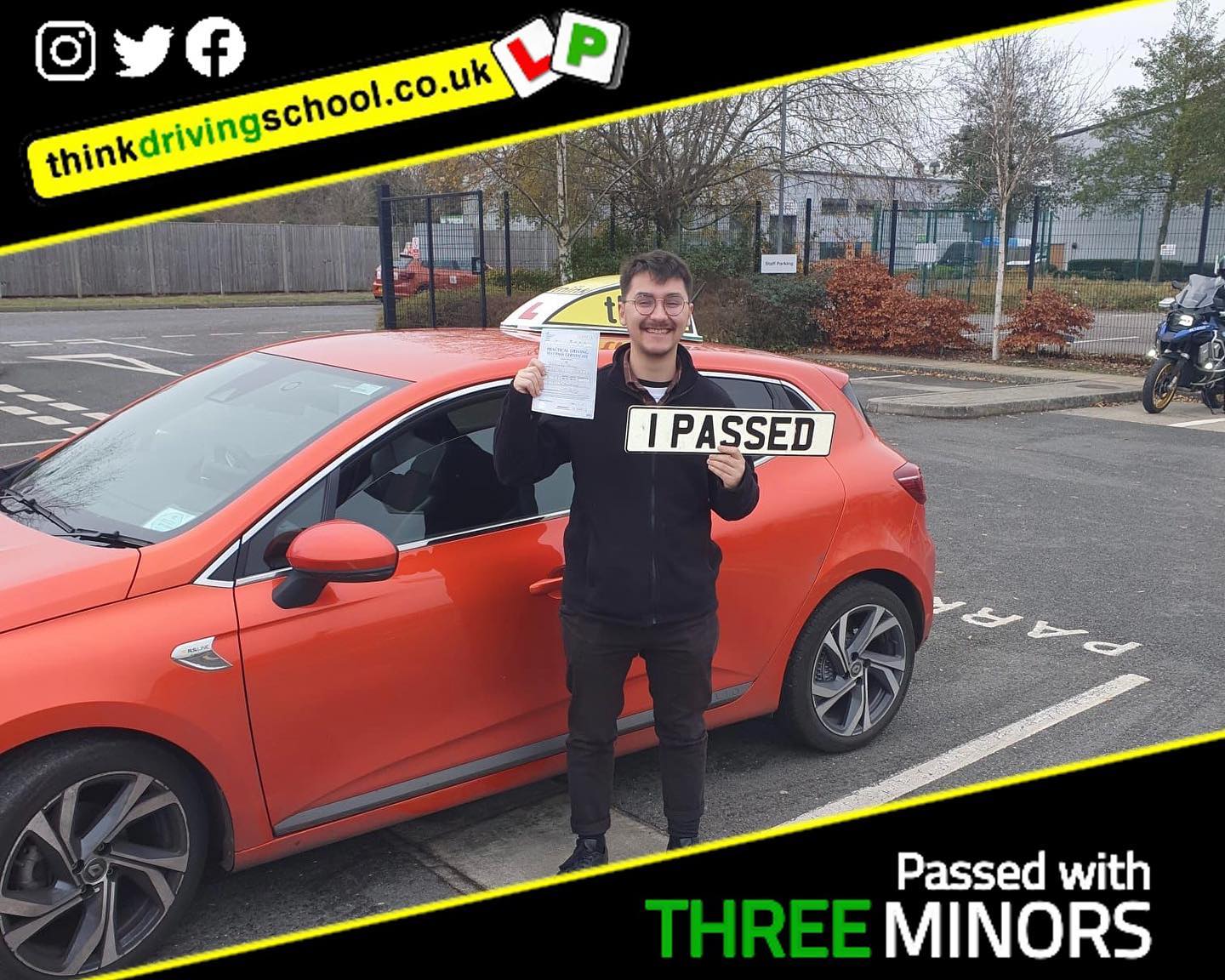 Passed with think driving school December 2021 and left this 5 star review