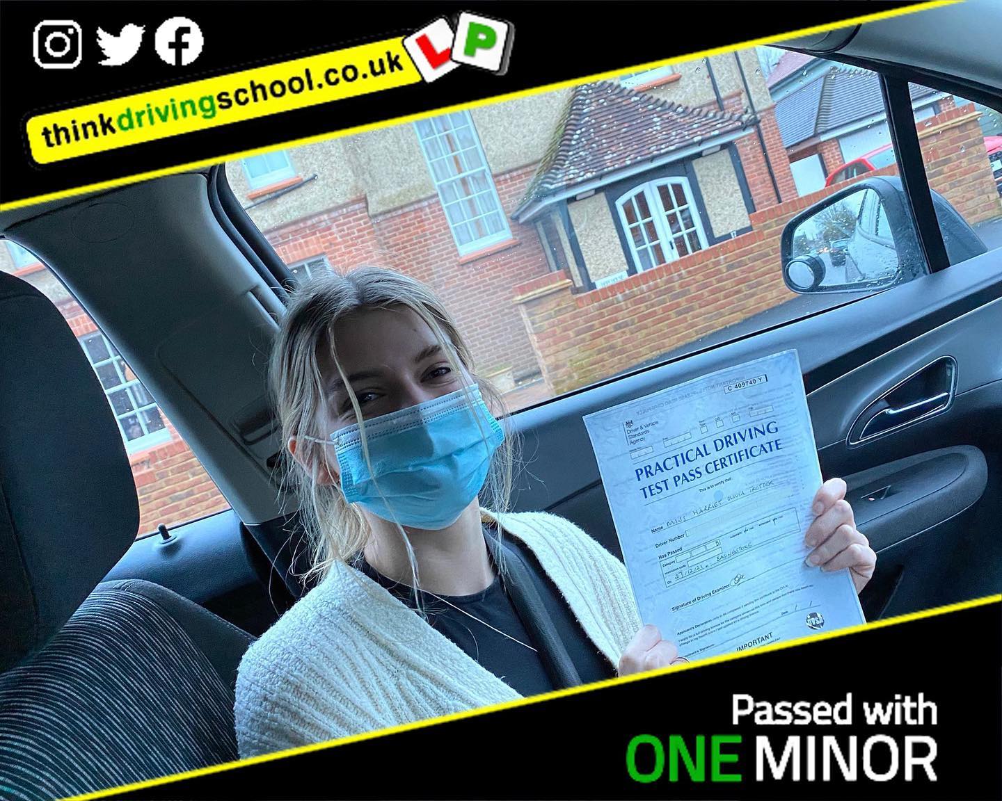 Passed with think driving school December 2021 and left this 5 star review