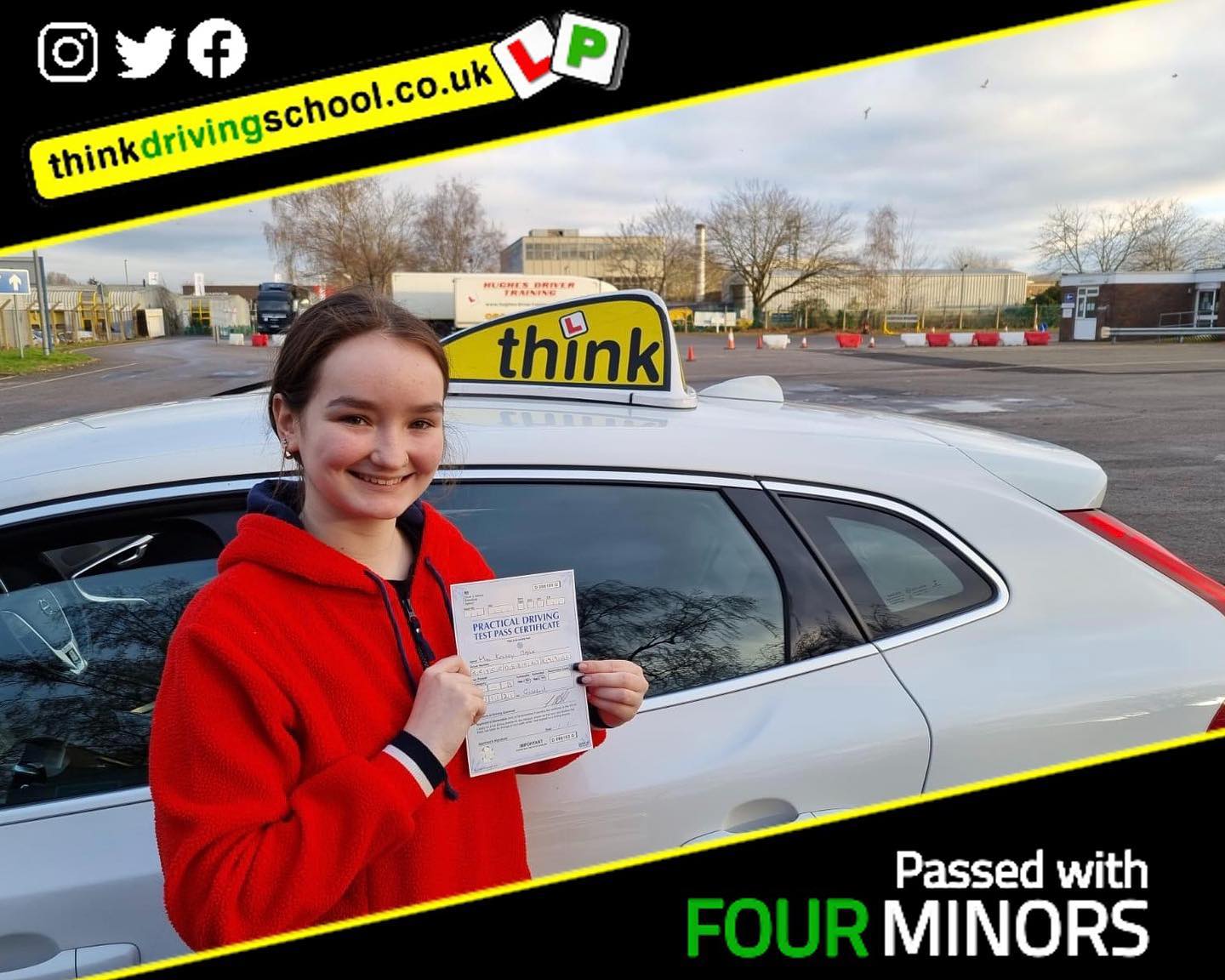 Passed with think driving school December 2021 and left this 5 star review