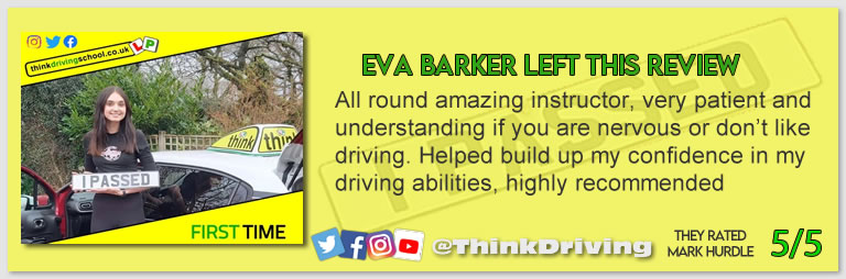 Passed with think driving school December 2021 and left this 5 star review