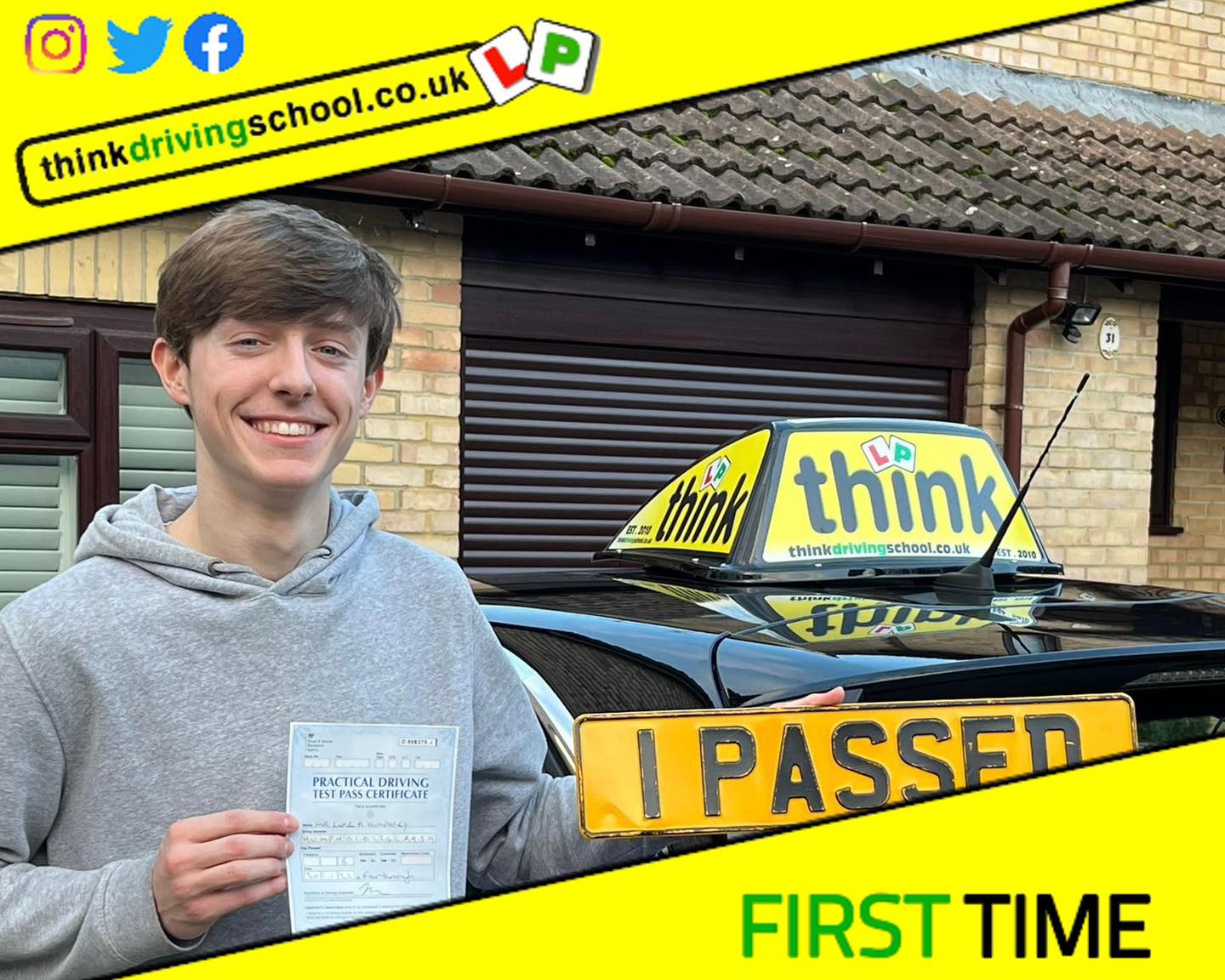 Passed with think driving school November 2022 and left this 5 star review