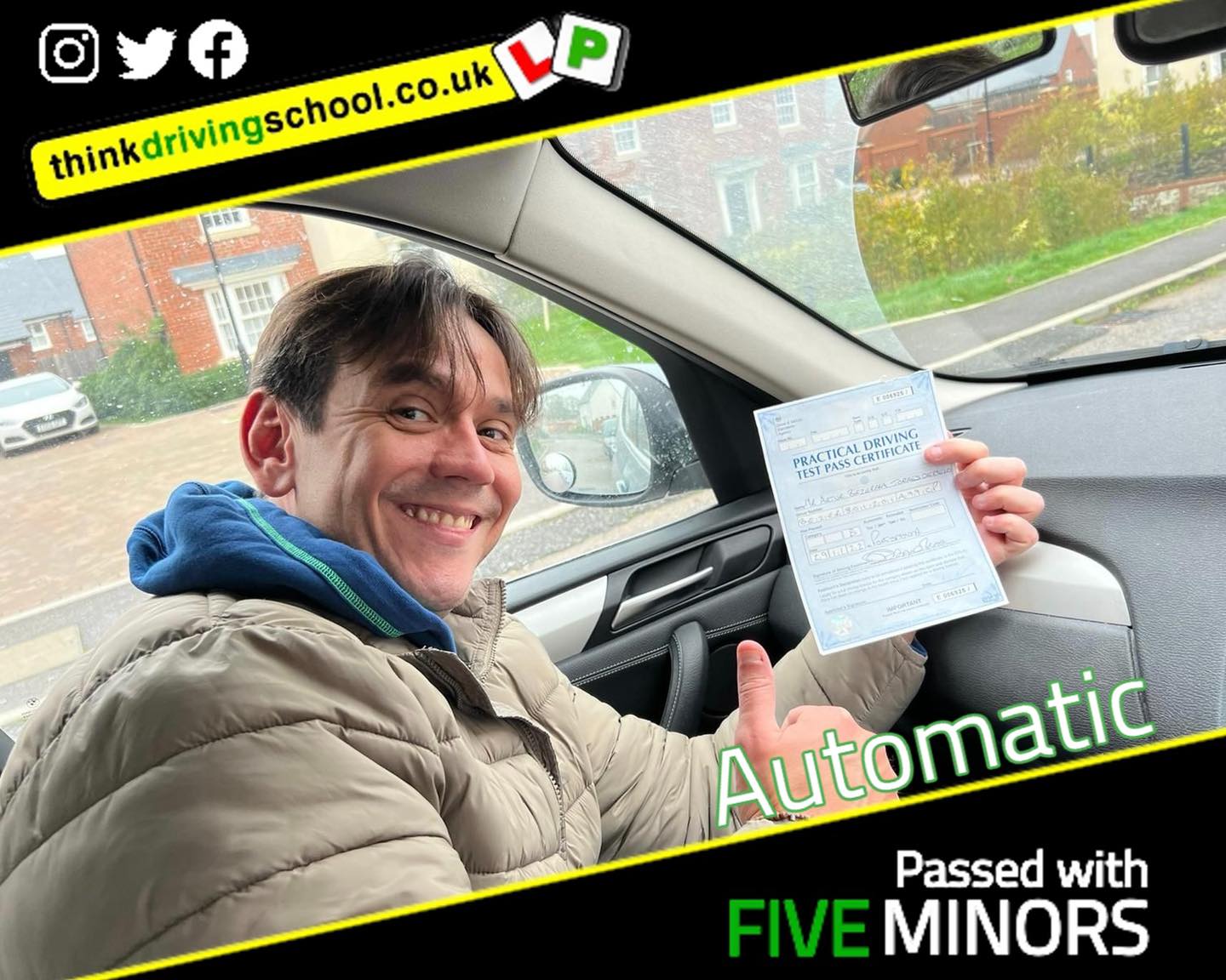 Passed with think driving school November 2022 and left this 5 star review