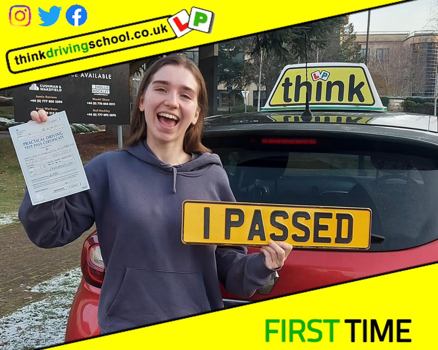 Passed with think driving school November 2022 and left this 5 star review