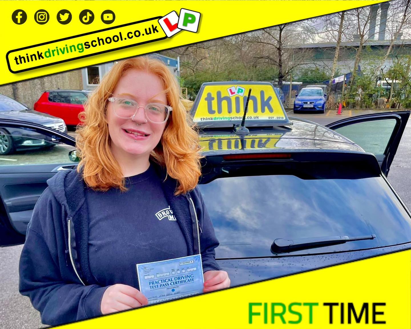 Driving School Hampshire pass Photo Passed with think driving school February 2024 and left this 5 star review