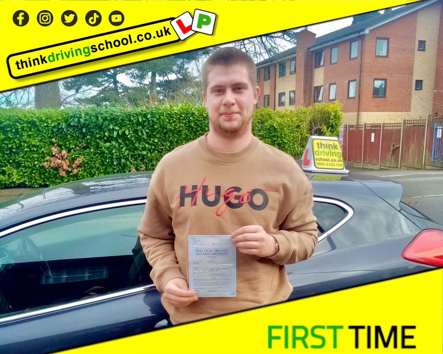 Driving School Hampshire pass Photo Passed with think driving school February 2024 and left this 5 star review