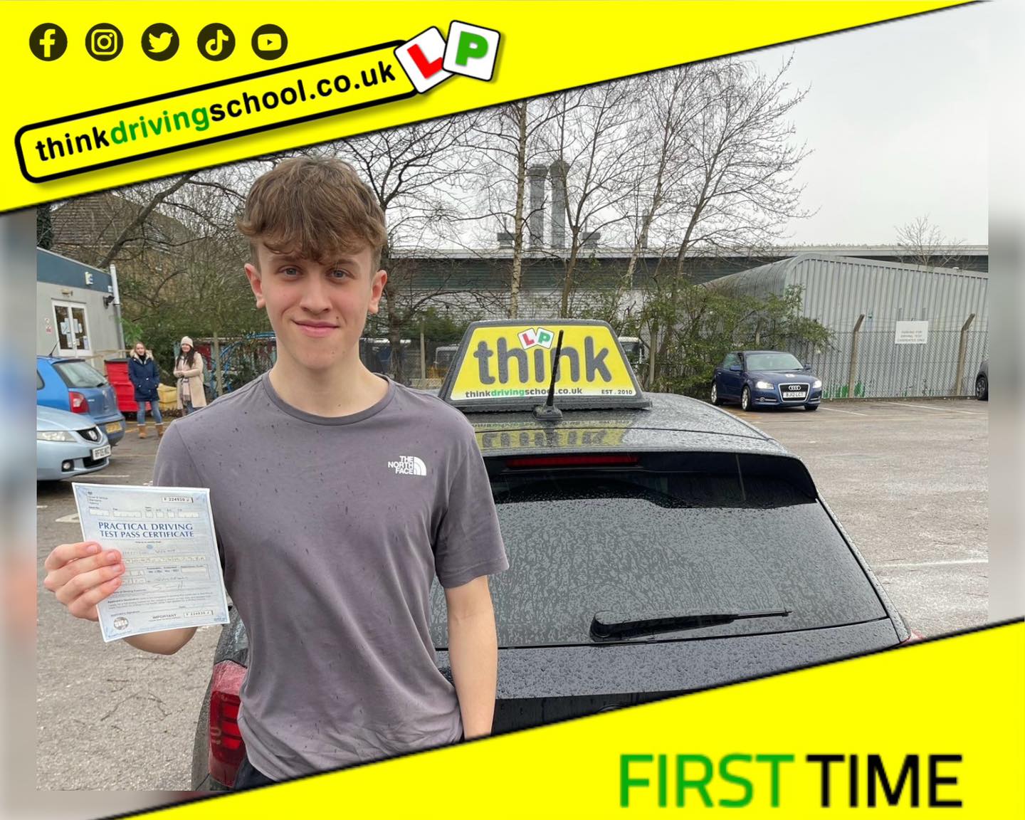Driving School Hampshire pass Photo Passed with think driving school February 2024 and left this 5 star review