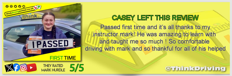 Driving School Hampshire pass Photo Passed with think driving school February 2024 and left this 5 star review