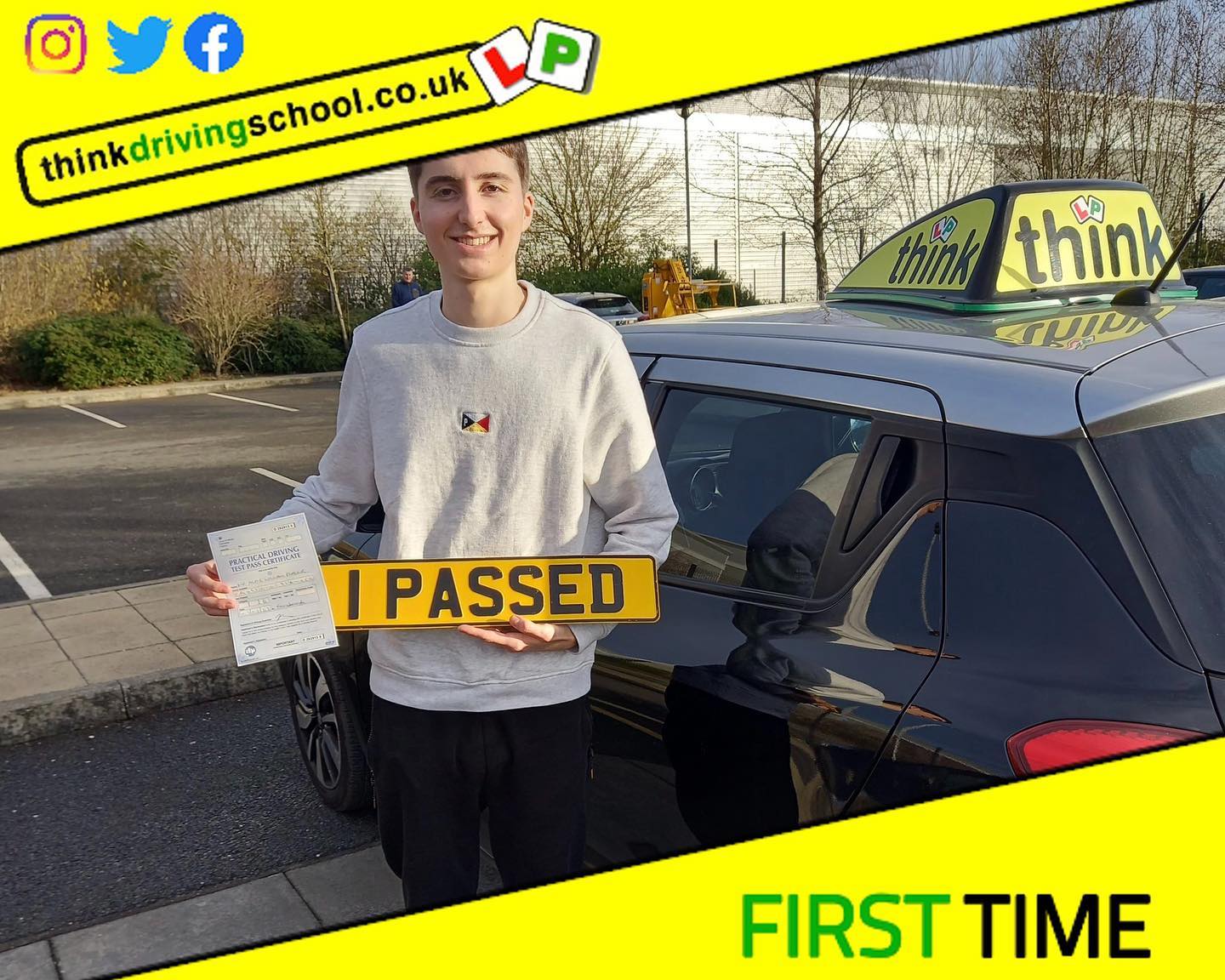 Passed with think driving school February 2022 and left this 5 star review