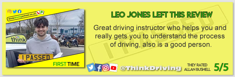 Harry Parsonage Wrote this awesome review of allan bushell driving instructor from Sandhurst & Camberley