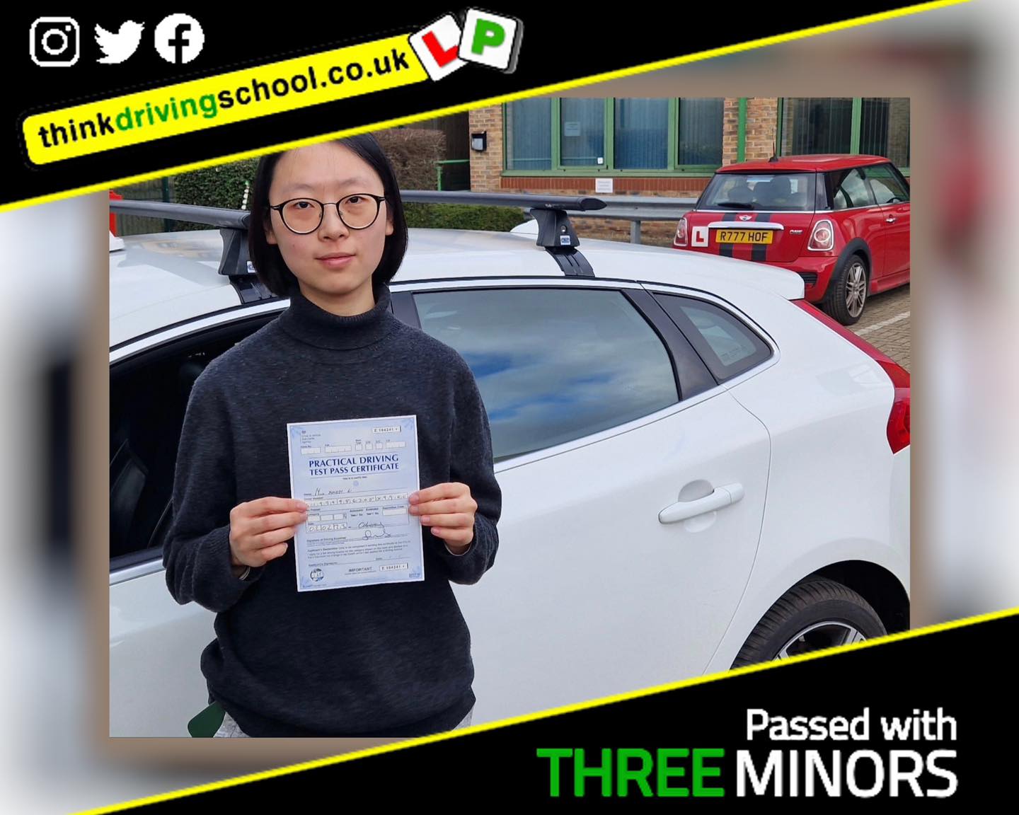 Driving School Hampshire pass Photo Passed with think driving school February 2023 and left this 5 star review