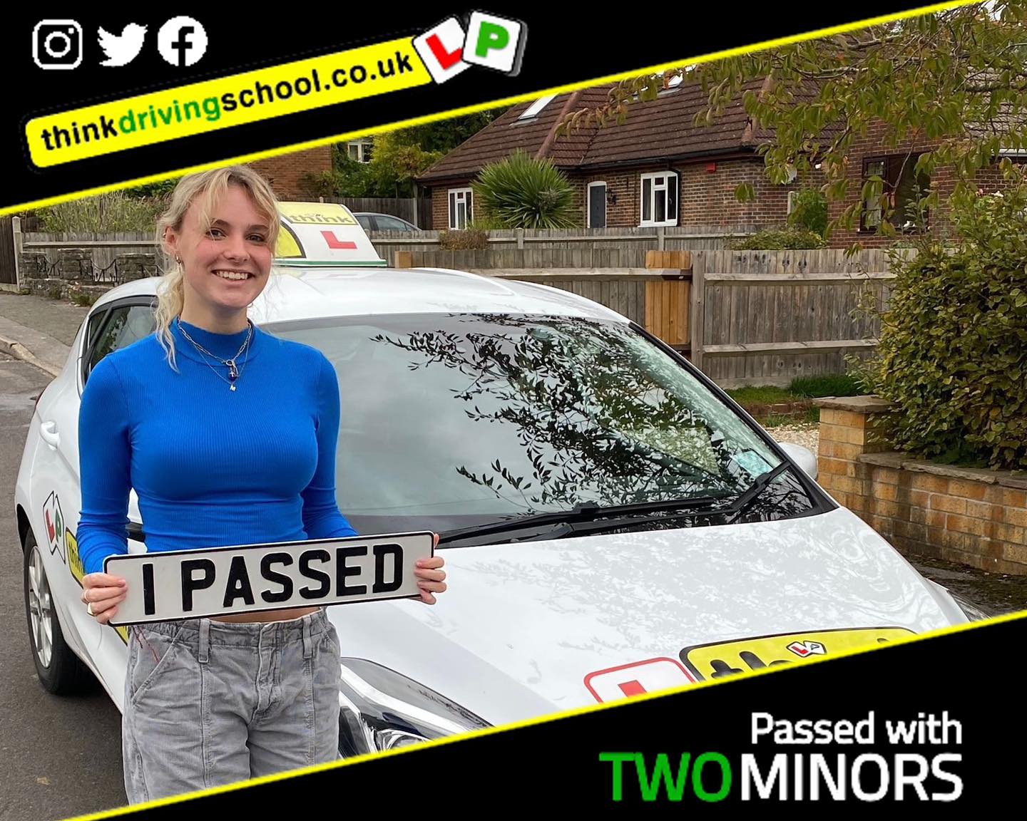 Driving School Hampshire pass Photo Passed with think driving school February 2023 and left this 5 star review