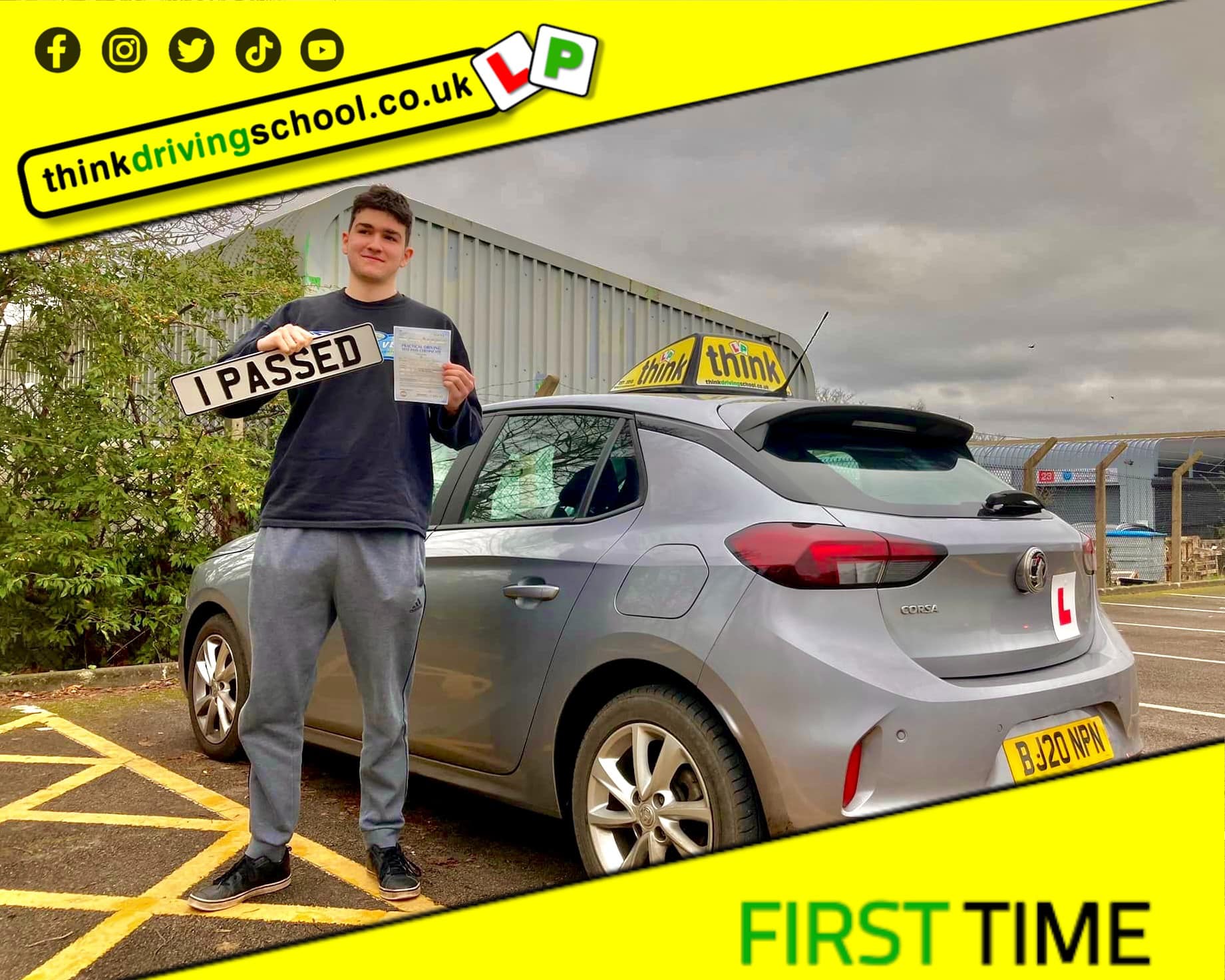 Driving School Hampshire pass Photo Passed with think driving school January 2024 and left this 5 star review