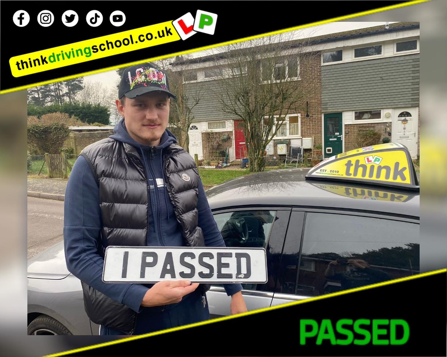 Driving School Hampshire pass Photo Passed with think driving school January 2024 and left this 5 star review