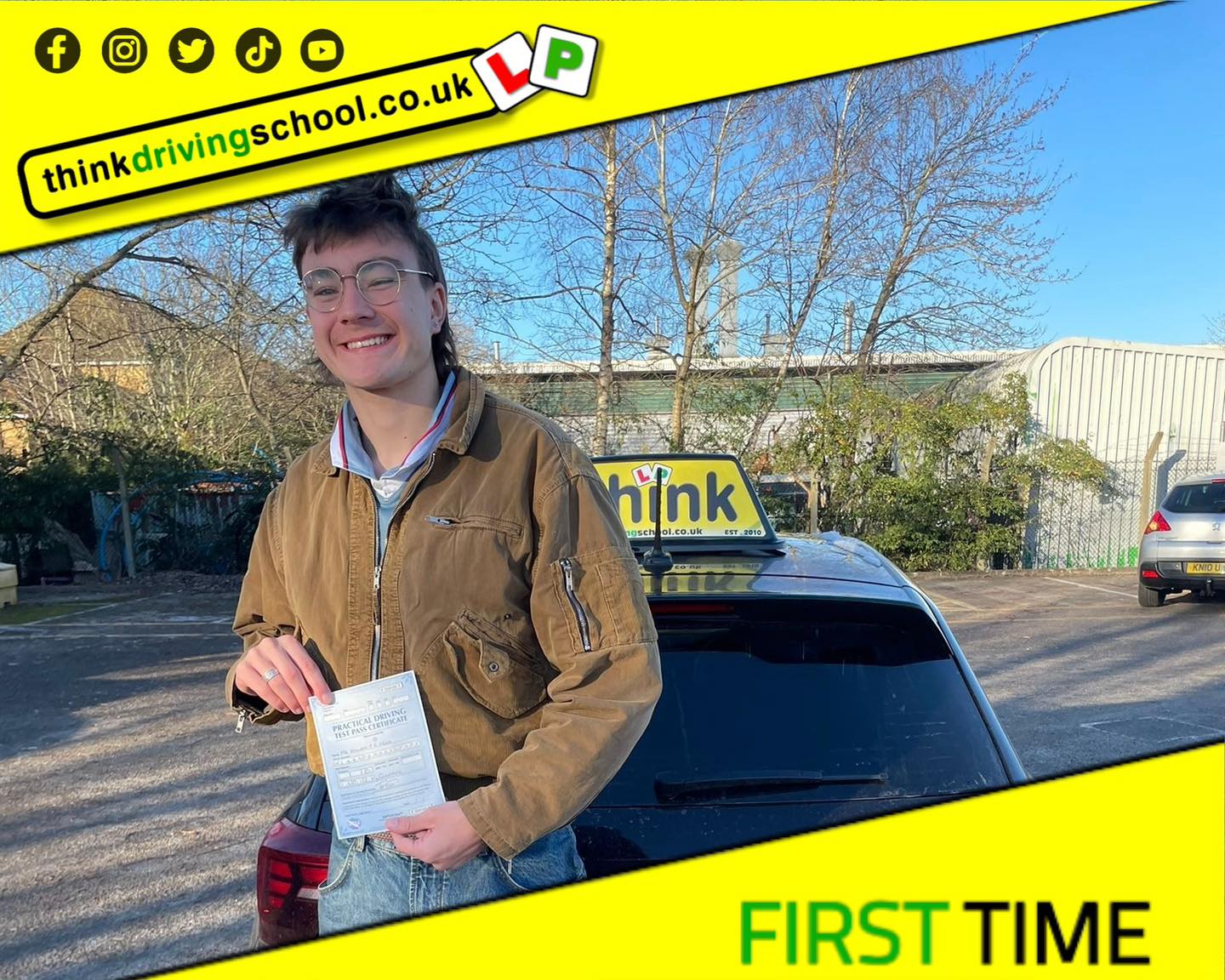Driving School Hampshire pass Photo Passed with think driving school January 2024 and left this 5 star review