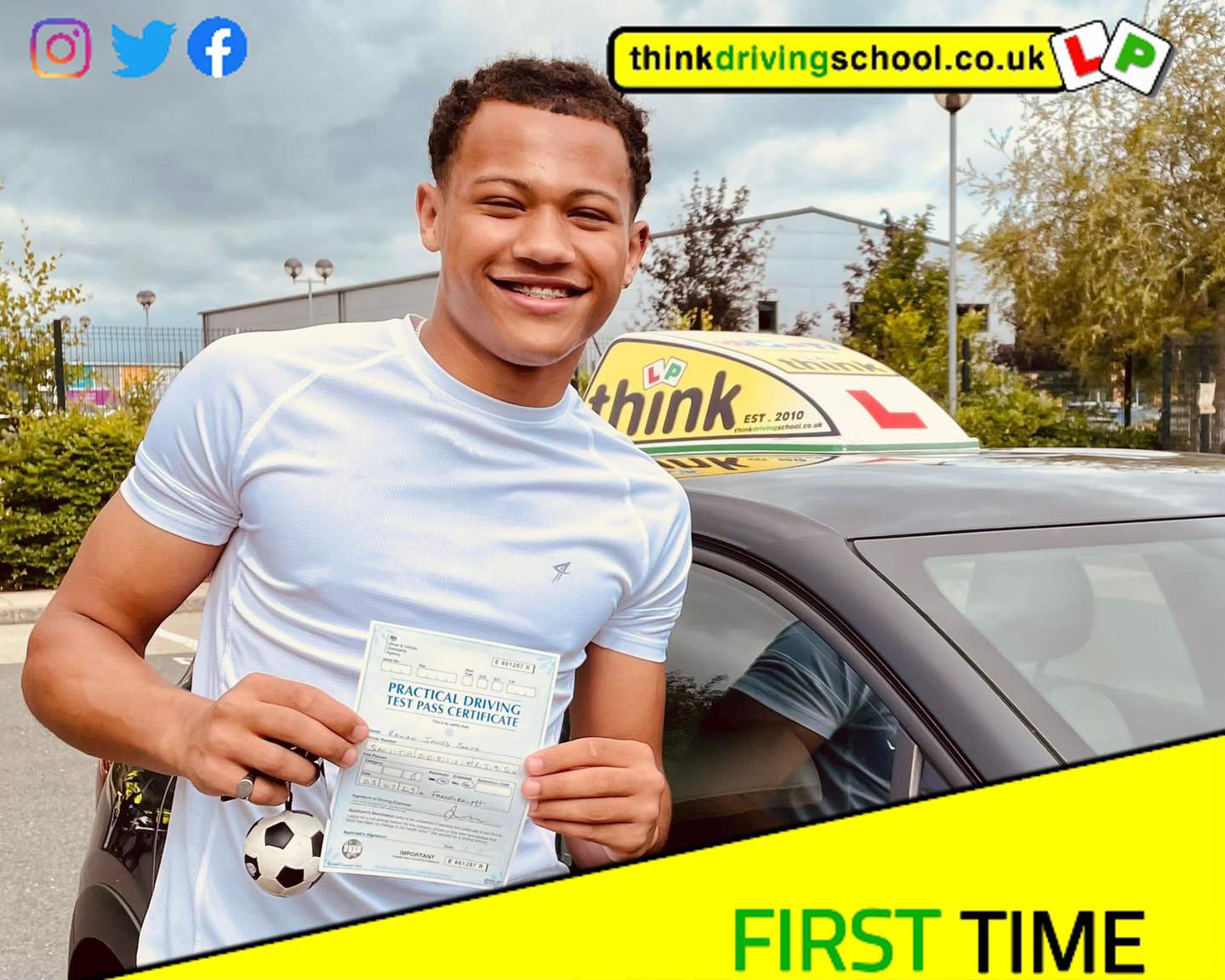 Driving School Hampshire pass Photo Passed with think driving school JULY2023 and left this 5 star review