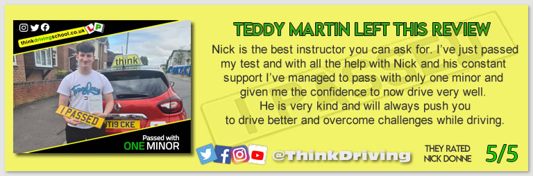 Driving School Hampshire pass Photo Passed with think driving school JULY 2023 and left this 5 star review
