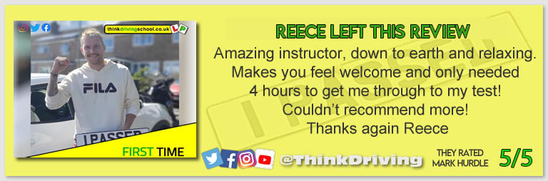 Driving School Hampshire pass Photo Passed with think driving school JULY 2023 and left this 5 star review