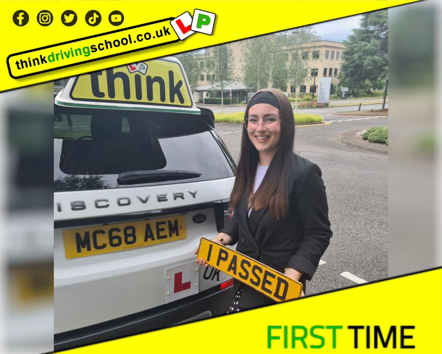 Driving School Hampshire pass Photo Passed with think driving school JUNE 2024 and left this 5 star review