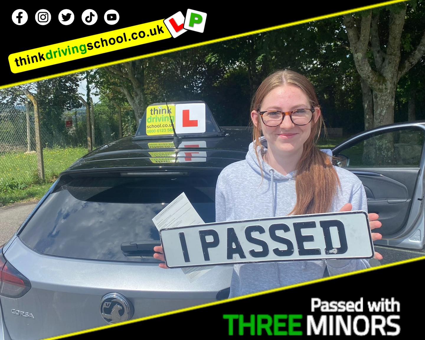 Driving School Hampshire pass Photo Passed with think driving school JUNE 2024 and left this 5 star review