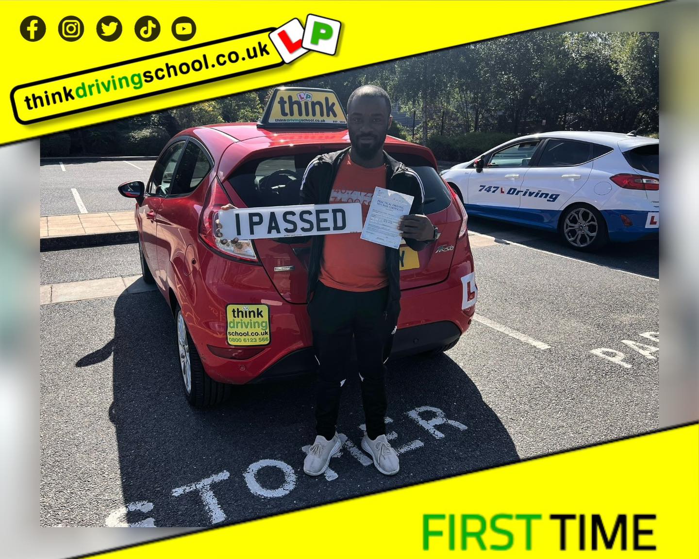 Driving School Hampshire pass Photo Passed with think driving school JUNE 2024 and left this 5 star review