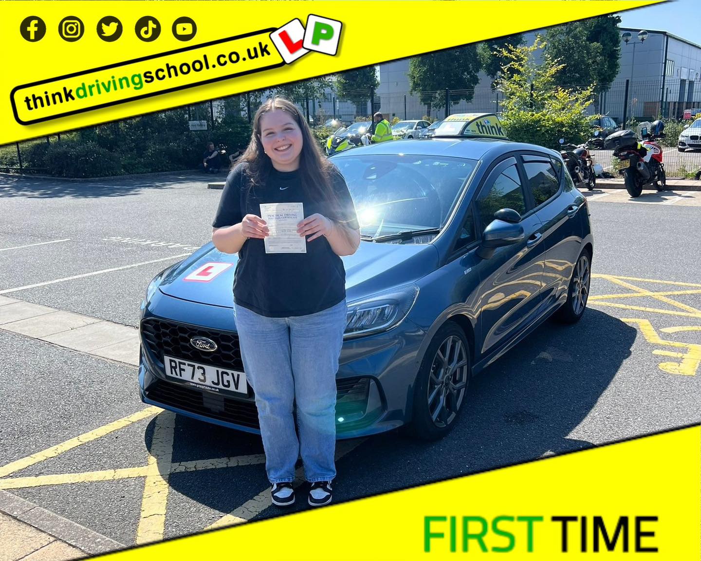 Driving School Hampshire pass Photo Passed with think driving school JUNE 2024 and left this 5 star review