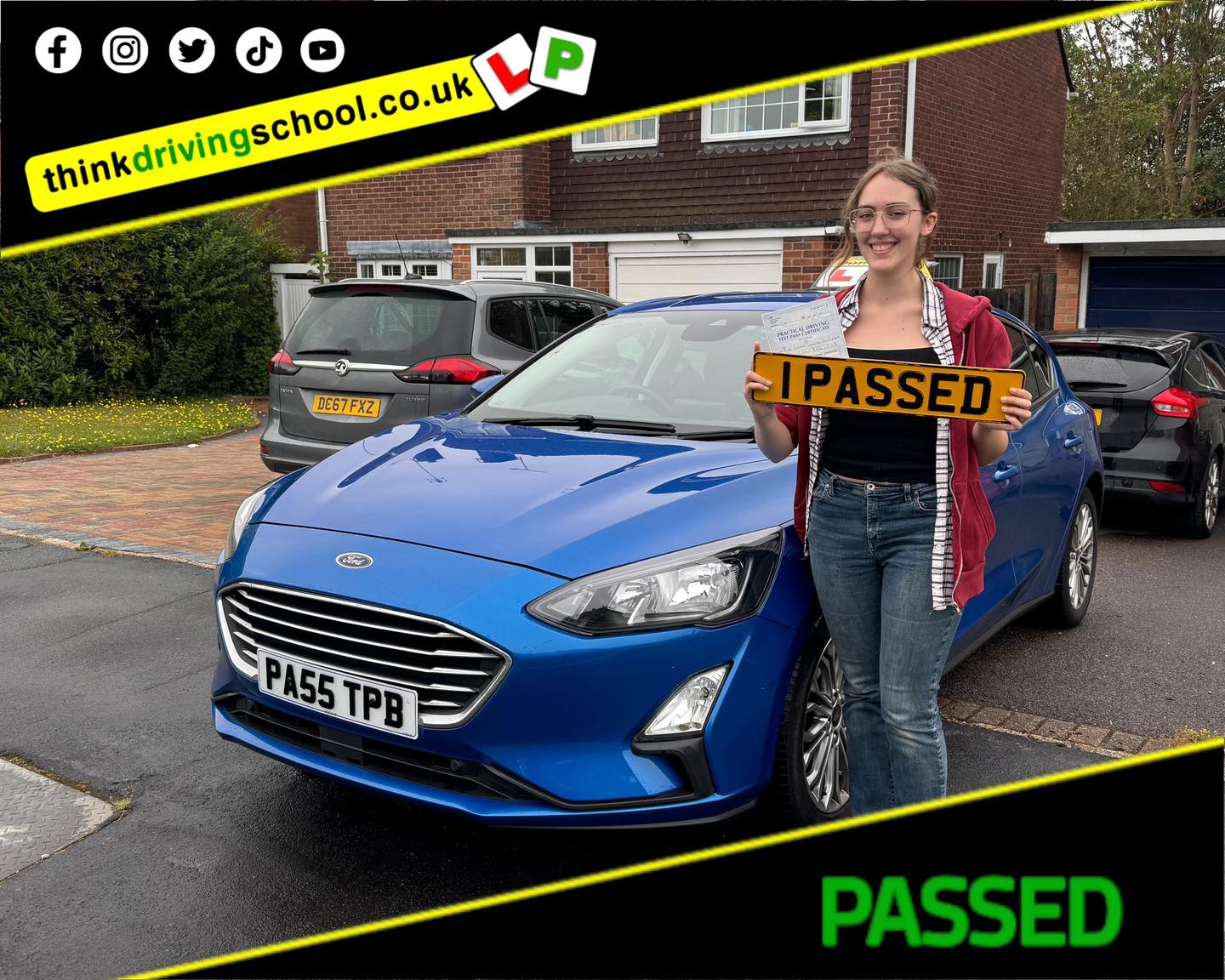 Driving School Hampshire pass Photo Passed with think driving school JUNE 2024 and left this 5 star review