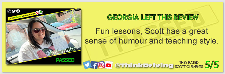 Driving School Hampshire pass Photo Passed with think driving school JUNE 2023 and left this 5 star review