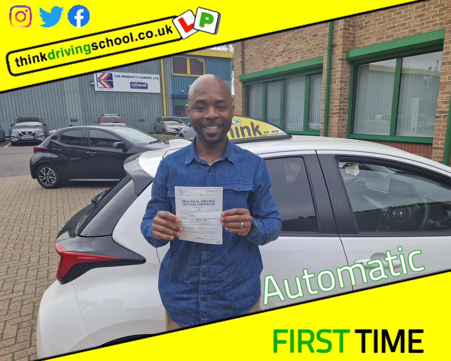 Driving School Hampshire pass Photo Passed with think driving school JUNE 2023 and left this 5 star review