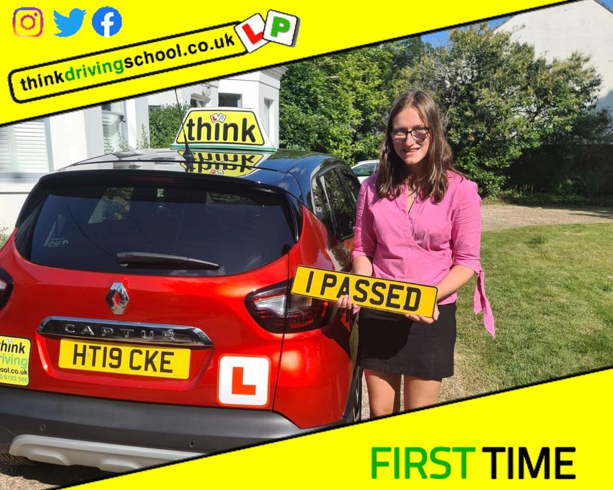 Driving School Hampshire pass Photo Passed with think driving school JUNE 2023 and left this 5 star review
