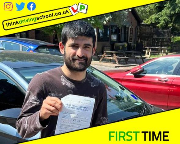 Driving School Hampshire pass Photo Passed with think driving school JUNE 2023 and left this 5 star review