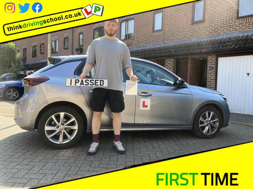 Driving School Hampshire pass Photo Passed with think driving school JUNE 2023 and left this 5 star review