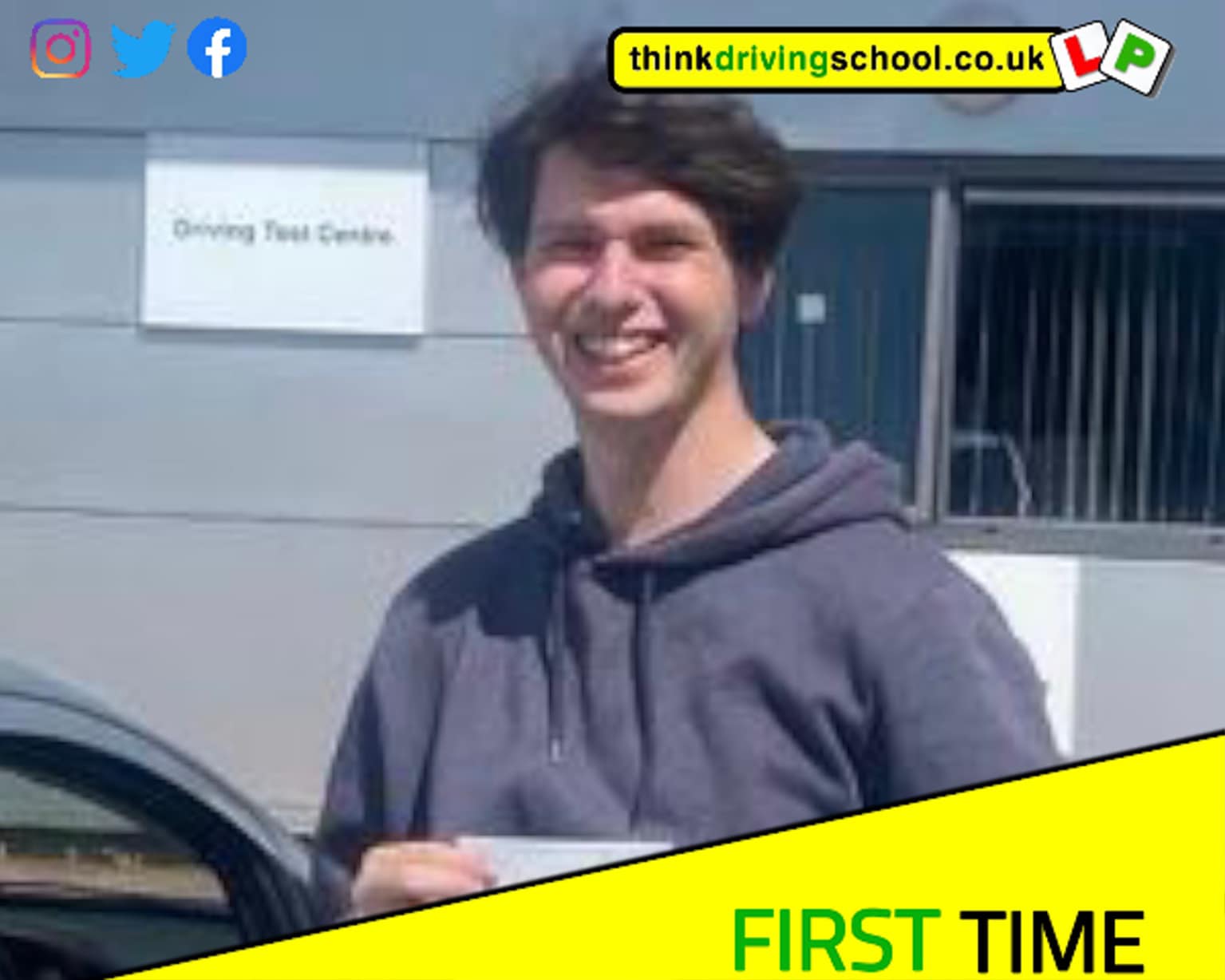 Driving School Hampshire pass Photo Passed with think driving school JUNE 2023 and left this 5 star review