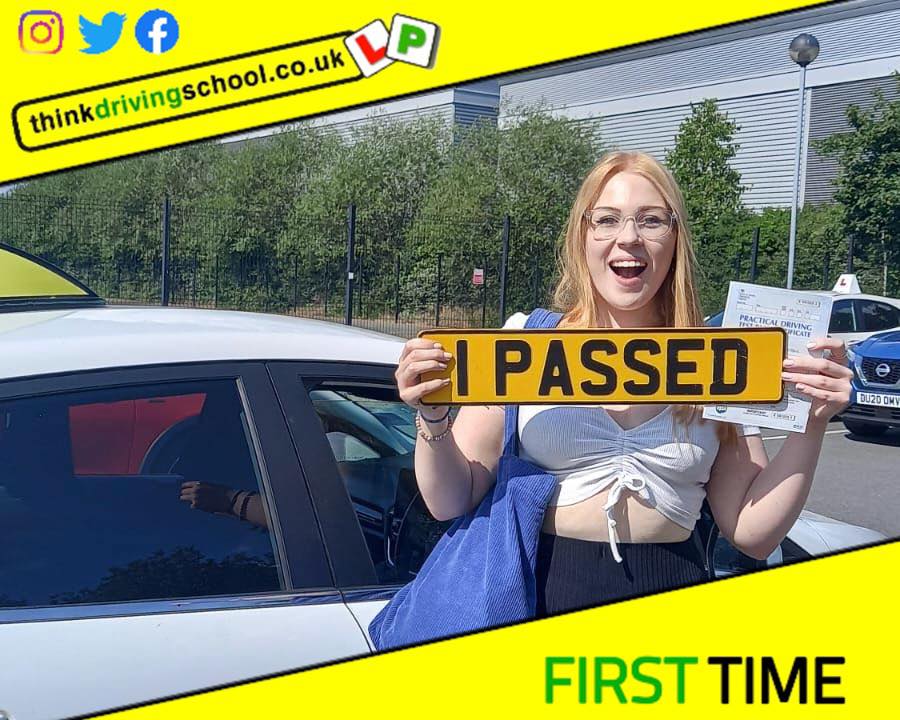 Driving School Hampshire pass Photo Passed with think driving school JUNE 2023 and left this 5 star review