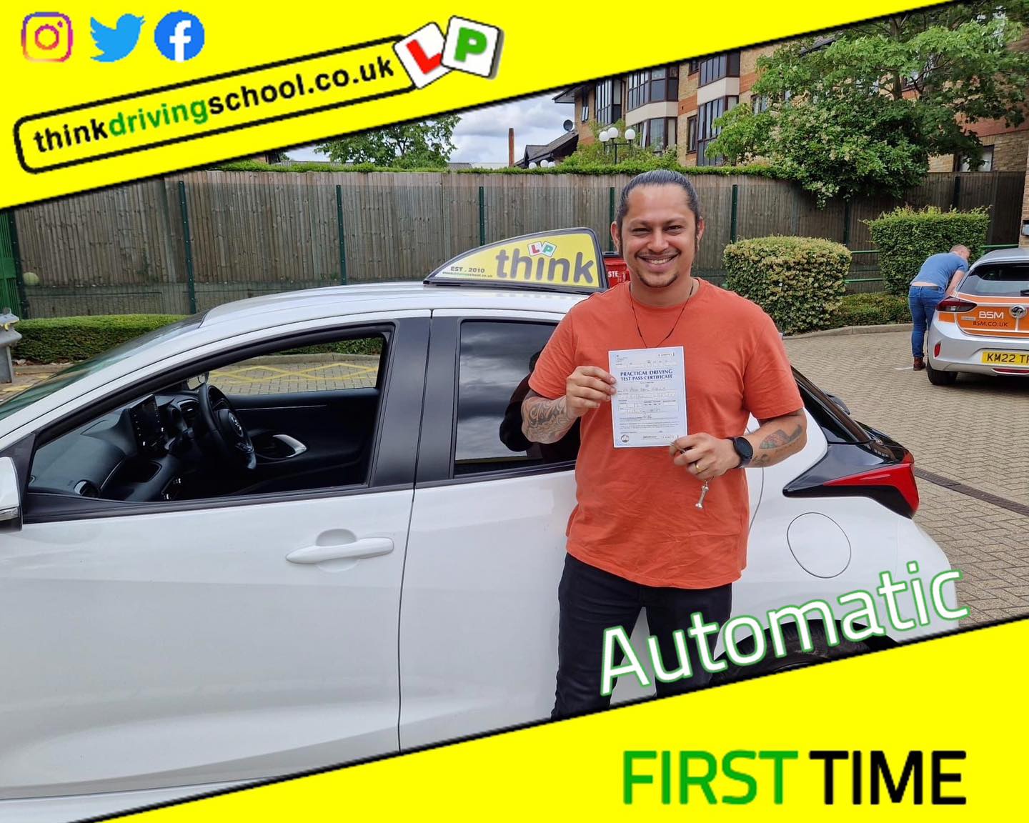 Driving School Hampshire pass Photo Passed with think driving school JUNE 2023 and left this 5 star review