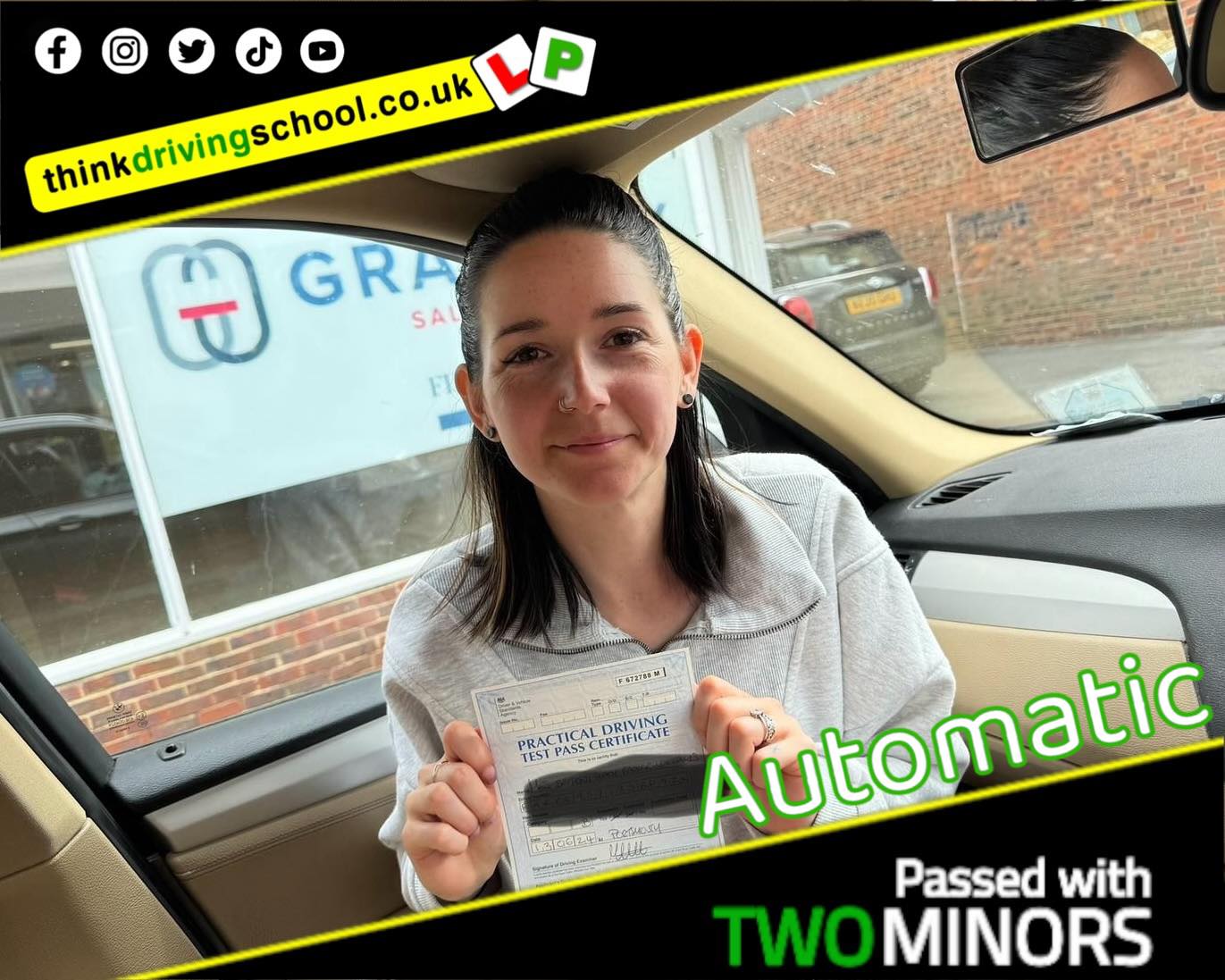 Passed with think driving school JUNE 2024 and left this 5 star review