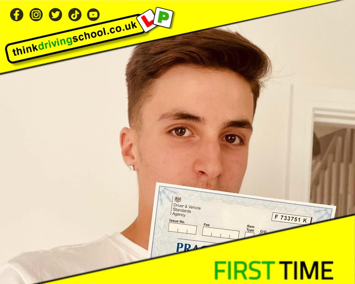 Driving School Hampshire pass Photo Passed with think driving school JUNE 2024 and left this 5 star review