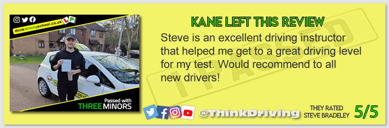 Passed with think driving school December 2021 and left this 5 star review