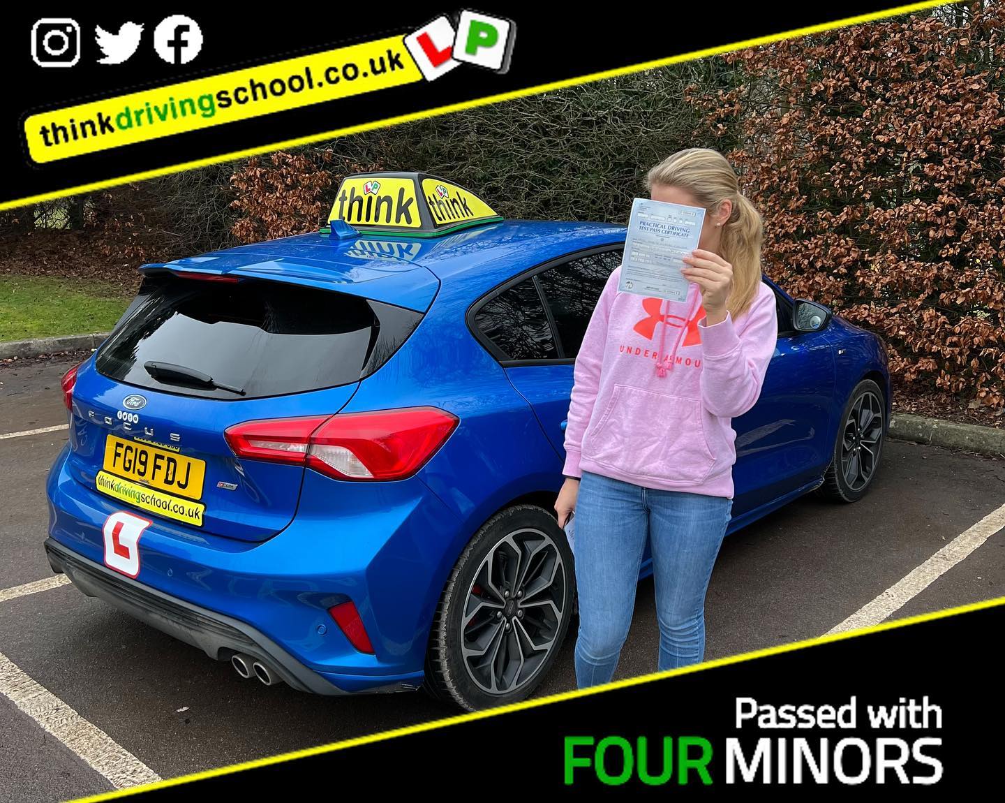 Passed with think driving school January 2022 and left this 5 star review